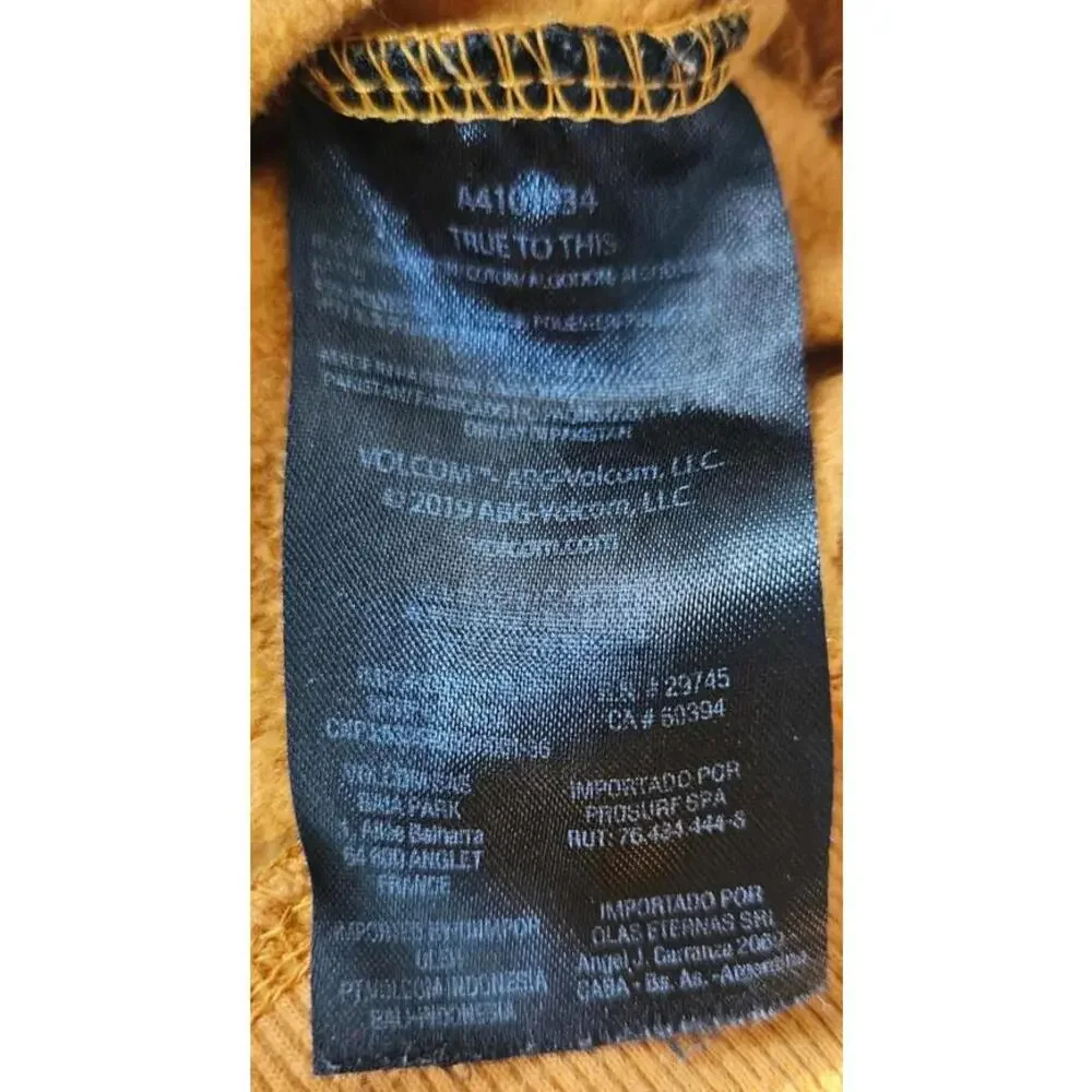 Volcom Men's Hoodie Sweatshirt in Mustard Yellow Size Large - Picture 5 of 9